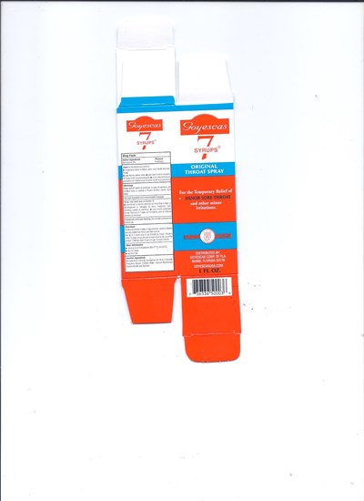 Carton (7 Syrups Throat Spray 1 Oz. Carton 001)